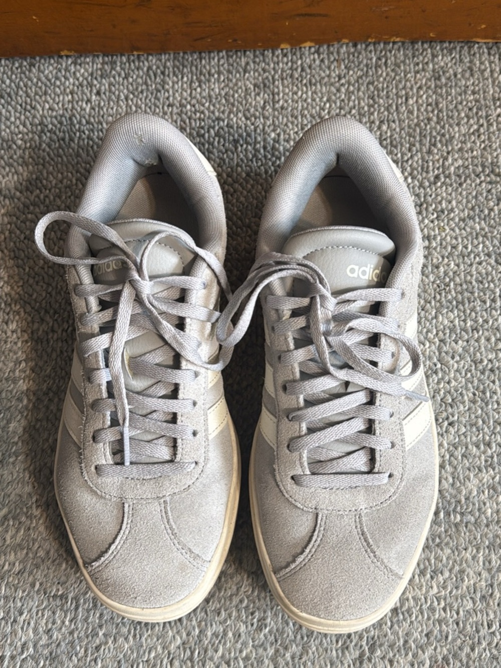 Adidas VL Court Light Gray Suede Sneakers